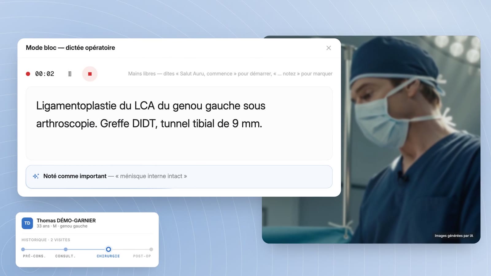 AURU — le copilote IA du chirurgien orthopédiste, en 43 secondes